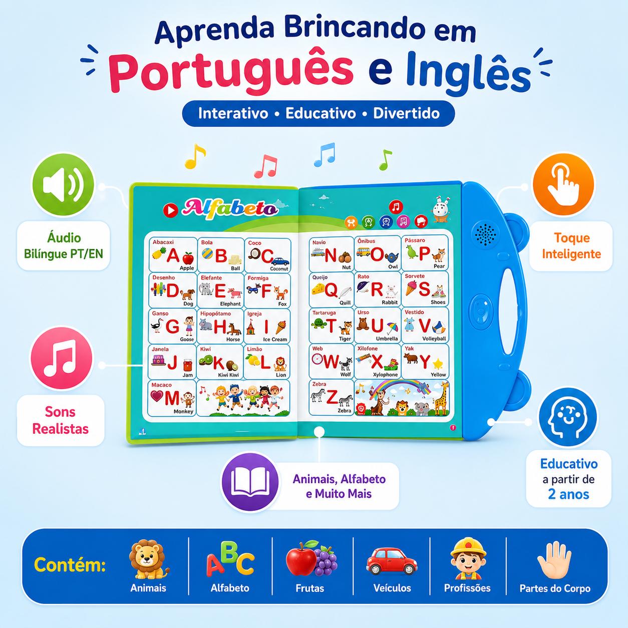 Livro Falante Bilíngue™ — benefícios do aprendizado bilíngue