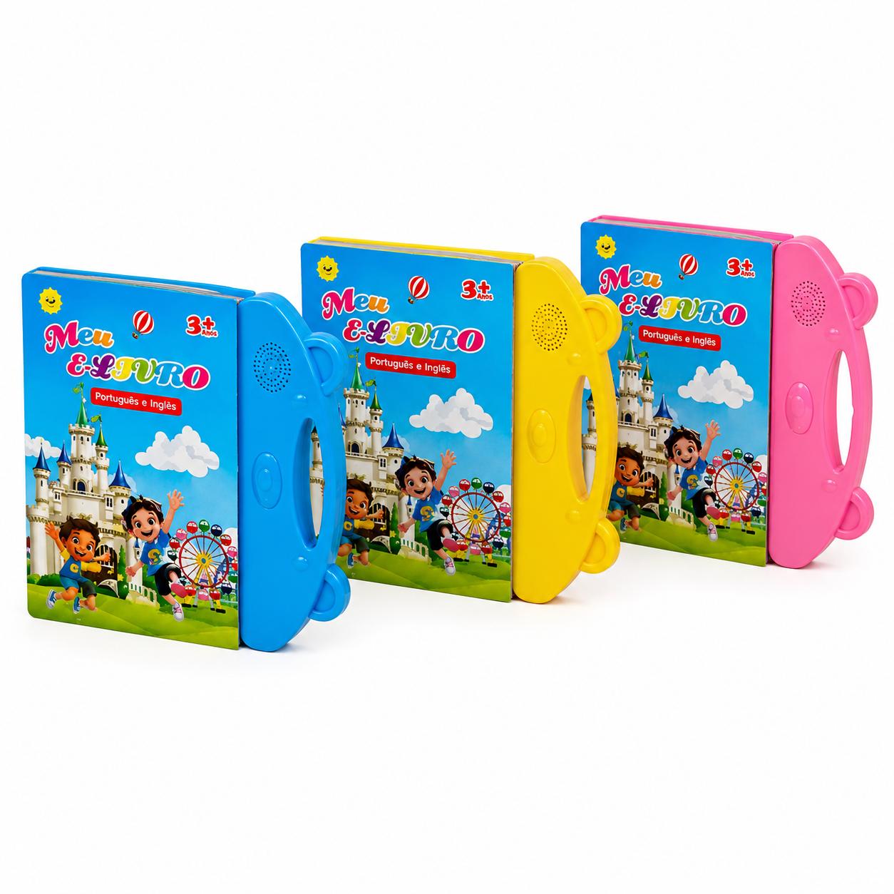 Livro Falante Bilíngue™ — Amarela, Azul e Rosa lado a lado